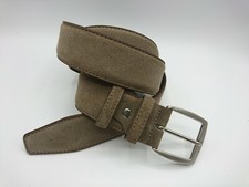 Cintura uomo in camoscio taupe da 4 cm Made in Italy Vera Pelle