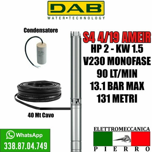 Pompa sommersa pozzi dab - x, 4"