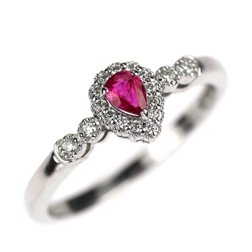 Anello con diamanti rubino