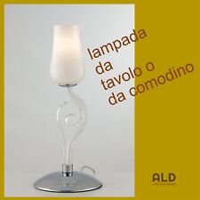 Lampada da comodino lume in metallo e vetro per camera da letto studio e14