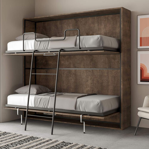 Letto doppio scomparsa - doppio, noce