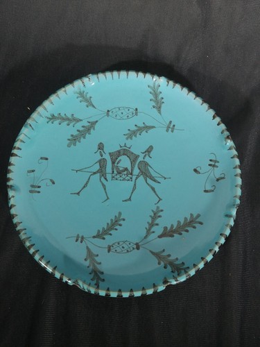 Assiette céramique bleu - céramique,
