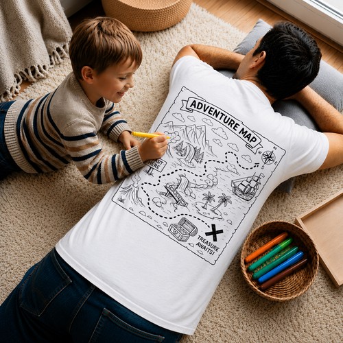 Maglietta colorare mappa - colorare,