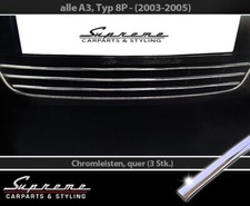 Per AUDI A3 8P 2003-05 - 3M Modanature Cromate per Griglia Radiatore Inferiore Centrale