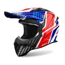CASCO FUORISTRADA INTEGRALE AIROH AVIATOR ACE 2 CROSS ENDURO BLUE RED GLOSS