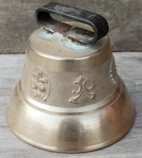 Cattle Bell Cast Brass 1.3kg 6" acrossStyle John Obertino? France Vintage 20thC