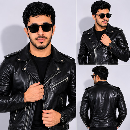 Men premium black leather - men’s,