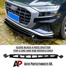 Kit labbro spoiler splitter anteriore nero lucido Audi Q8 S Line SQ8 Aero 2018+