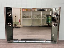 Grande specchio da bagno Anni 70 Antonio Lupi per Crystal Luxor Vetro Fumè