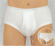 6 PEZZI SLIP UOMO VITA ALTA COSTINA HENRI SLIP APERTO AVANTI BIANCO 116 MUTANDA