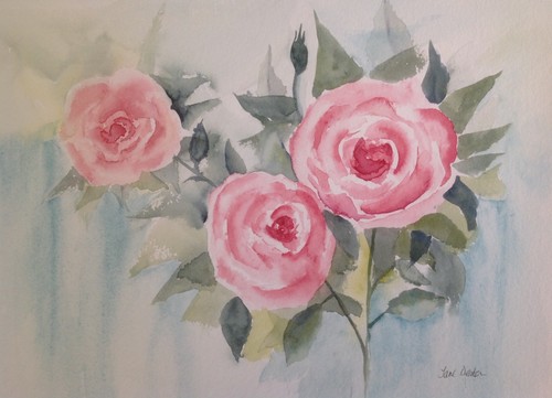 Tre rose rosa quadro - tre,