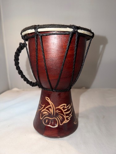 Tamburo bongo legno intagliato - bongo,
