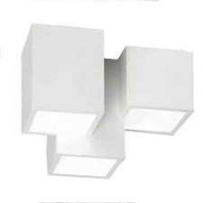 Lampada da soffitto 3 cubi portafaretto gesso verniciabile supporto faretto gu10