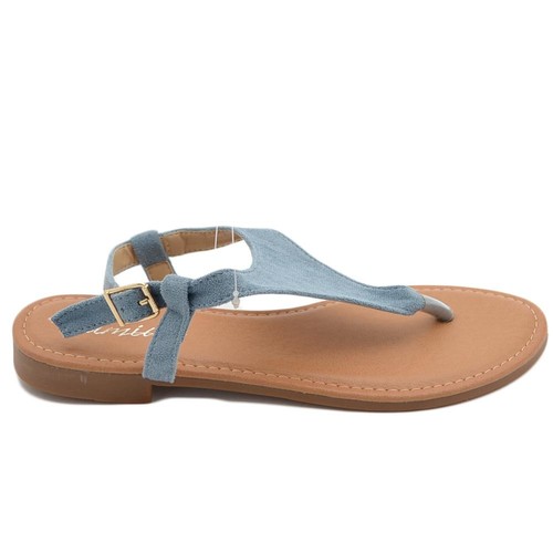 Sandalo basso blu - , jeans