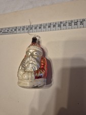 vintage anni 50_60 pallina di natale in vetro babbo natale cm 9 colori sbiaditi