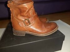 Stivaletti donna vera pelle cuoio n.36 marrone tacco basso estivi gomma scarpe?