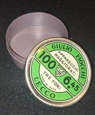 Scatola inneschi vuota in latta e plastica Giulio Fiocchi Lecco Øcm.5 - Tre fori