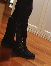 Stivali donna in camoscio con inserti in pelliccia Misura 38