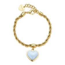 Bracciale Cuore Bianco Catena