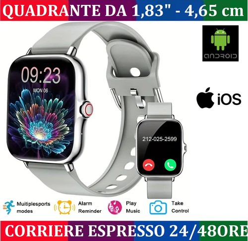 Smartwatch grigio silicone - grigio,