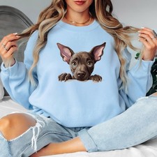 Felpa da donna carina cane sbirciatina amante degli animali maglione...