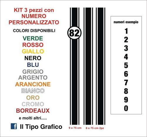 Kit adesivi con numero - adesivi,