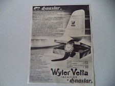 advertising Pubblicità 1957 WYLER VETTA INCAFLEX DYNASTAR