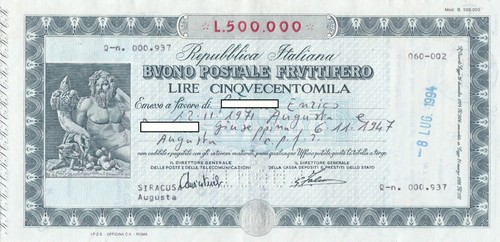 Buono postale fruttifero - fruttifero, da
