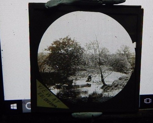 Antique glass magic lantern - antique,