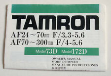 Tamron 24/70 - 70/300 istruzioni e specifiche