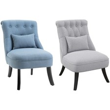 HOMCOM Poltrona da Soggiorno Vintage con Cuscino e Piedini Antiscivolo