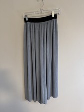 Zara Pantalone Culotte Fisarmonica Pieghettato Cropped Blu Chiaro Donna Taglia XS