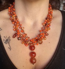 Collana con cristalli pietre - con,