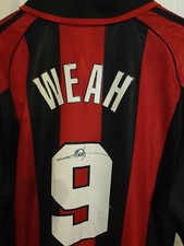 Maglia calcio vintage WEAH  AC Milan Opel 1998 1999 Autografata