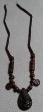 Collana etnica legno perline - collana,