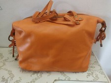 BORSA BAULETTO IN VERA PELLE "PELLETTERIA VENETA"  ARANCIONE CON DOPPIO MANICO