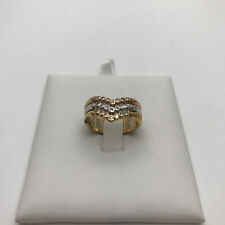 ANELLO da Donna, fascia stretta con diamanti e oro tre colori 18 KT RE13