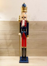 Soldatino Schiaccianoci Natalizio 106cm In Legno Decorazioni Natalizie Blu/Rosso