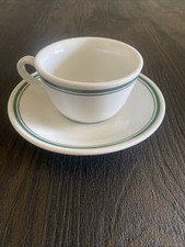 SET TAZZINE E PIATTI DI RICHARD GINORI CON BORDO VERDE E NERO IN CERAMICA