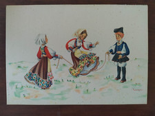 9932 CARTOLINA COSTUMI SARDI BAMBINI DI ATZARA non viaggiata LINPI