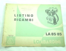 BROCHURES LISTINO RICAMBI MOTORE LOMBARDINI LA 85/85 TRATTORE D'EPOCA VINTAGE