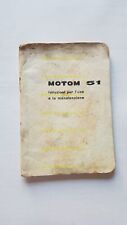 Motom 51 1957 manuale uso manutenzione libretto originale owner's manual