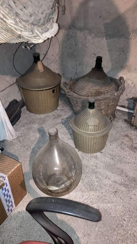 Damigiana vetro antica con