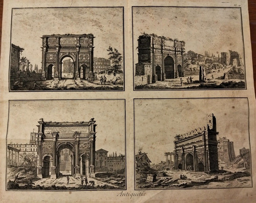 1700 incisione rame roma - rame,