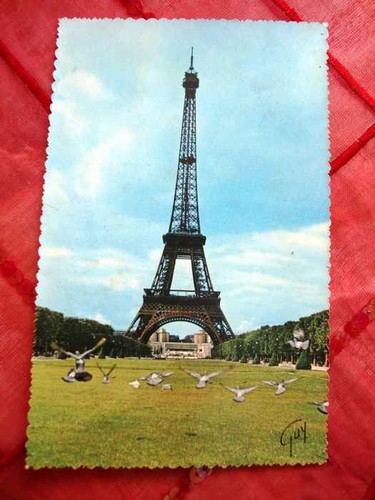 Cartolina torre eiffel - torre,