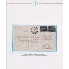 TOSCANA 1851-52 6 CRAZIE ARDESIA 2 V. US. SU FRONTESPIZIO