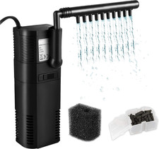 Pompa per Acquario Con Filtro - 2W 300 L/H Nero Moderno, Adeguato per Acquari Fi