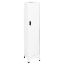 vidaXL Armadietto con Serratura Bianco 38x45x180 cm in Acciaio
