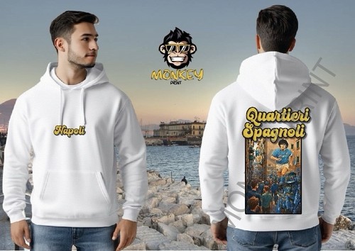 Felpa con cappuccio bianca - con,