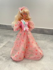 Barbie Happy Birthday, 1990, originale Mattel con scarpe, accessori, piedistallo